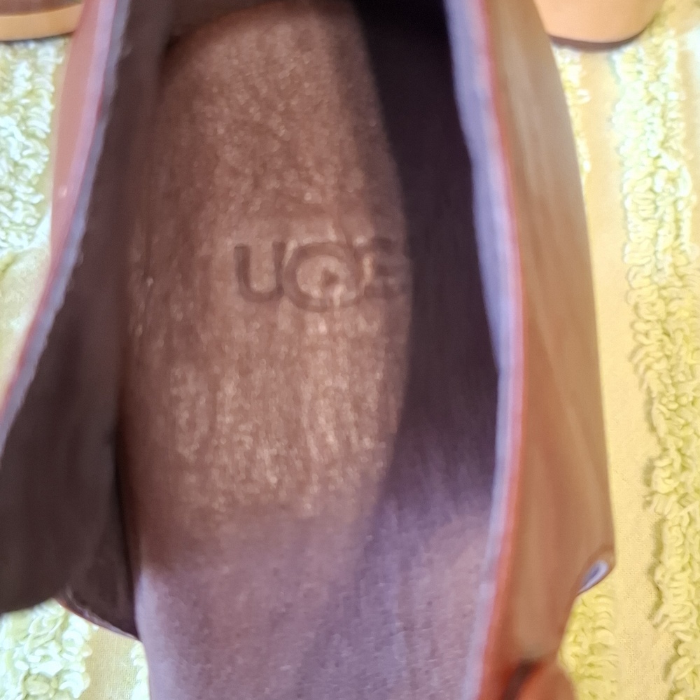 Ugg Australia sz 10, Christie clog wedge. T-strap. Sheepskin toe - Picture 3 of 11